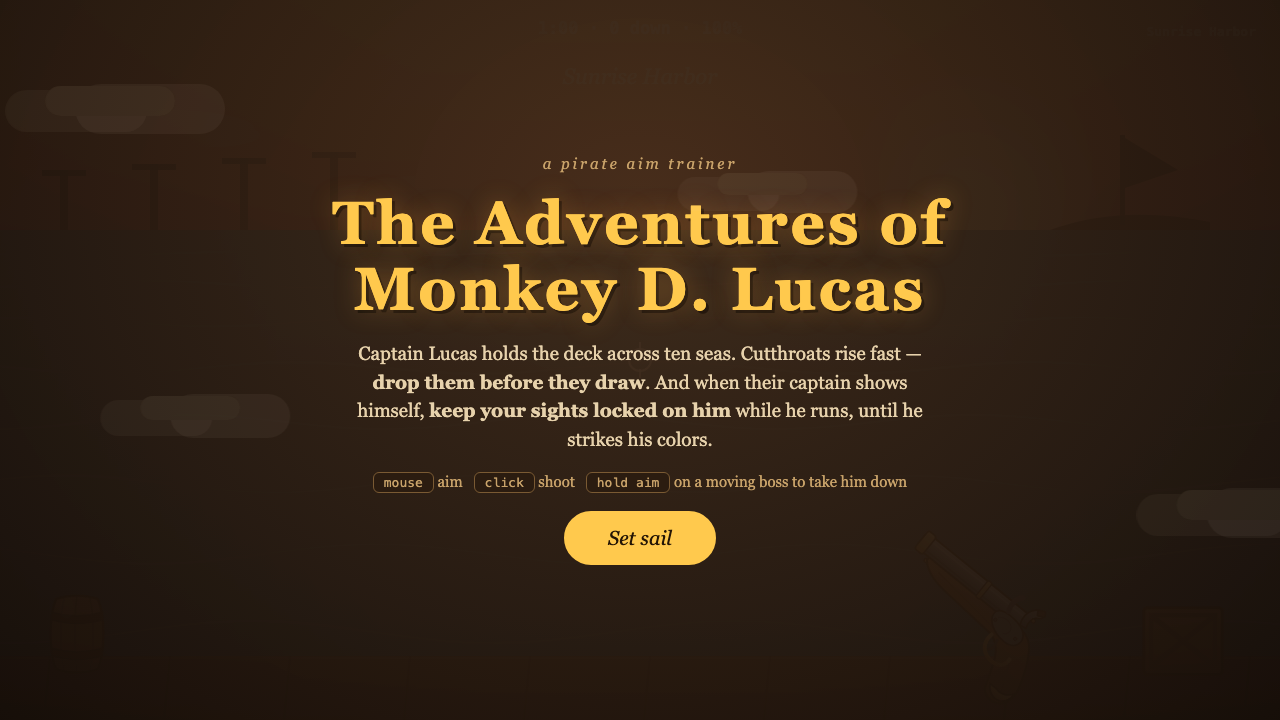 The Adventures of Monkey D. Lucas title screen