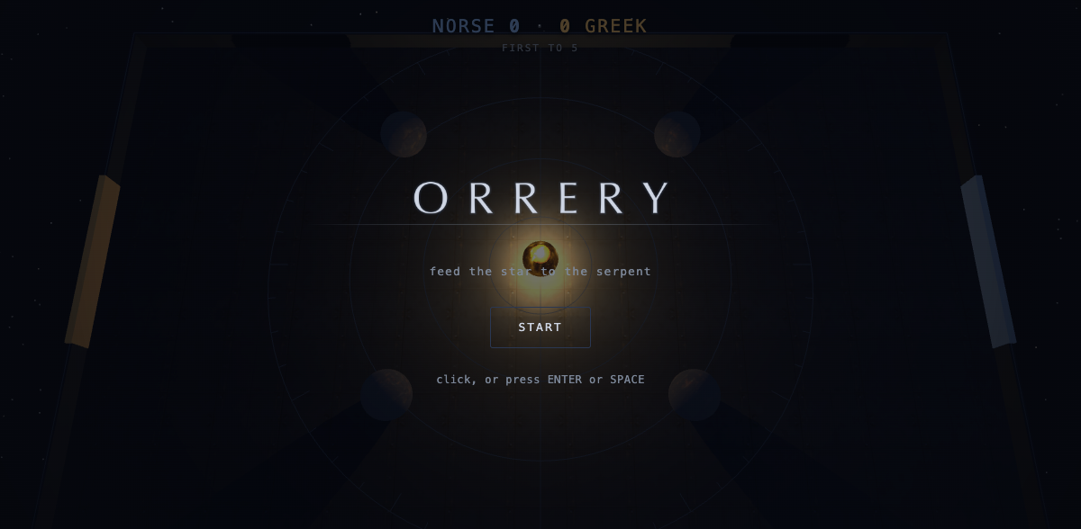 Orrery title screen